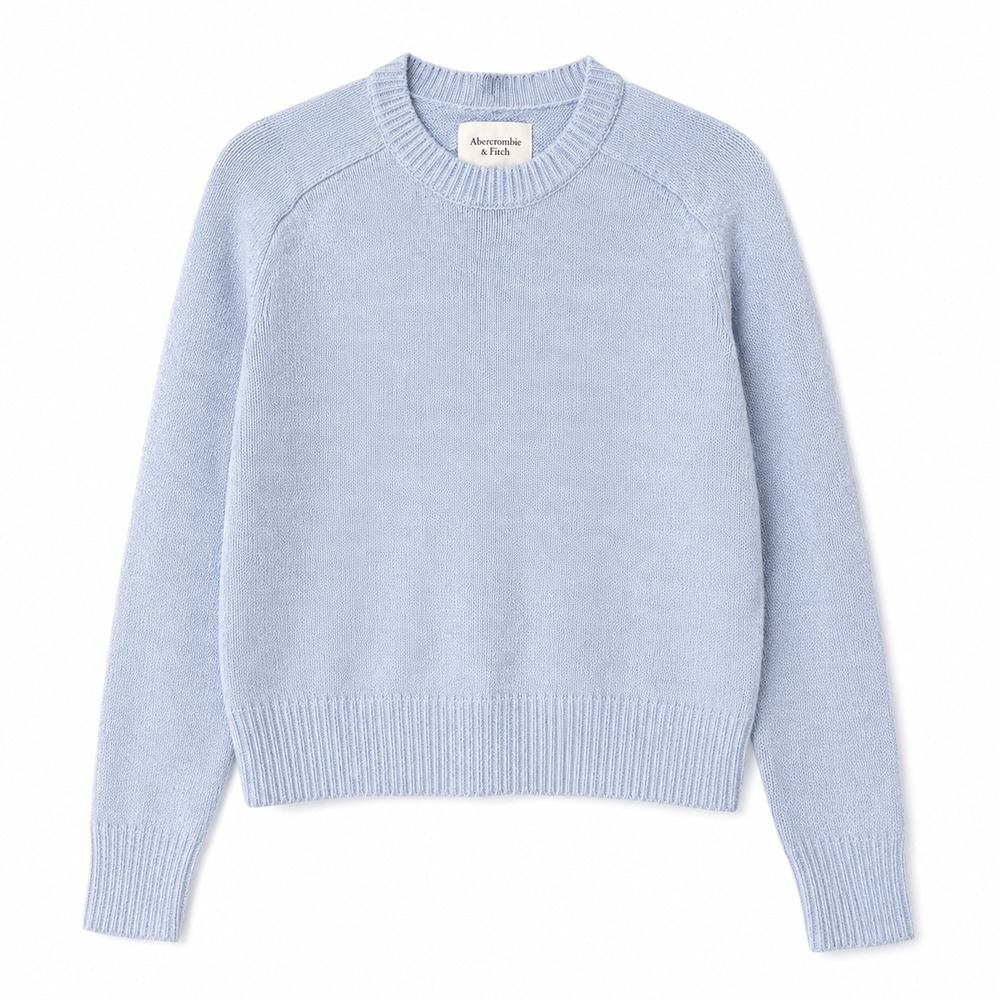 Abercrombie & Fitch Sweater Womens Small Grey Excellent Crewneck Cotton Blend‎